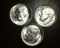 1952 P-D-S Lot of 3 Brilliant Uncirculated Roosevelt Silver Dimes!