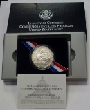 2000-p Library of Congress Silver Dollar UNC BOX & COA