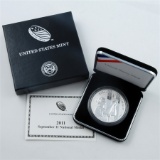 2011 September 11 National Medal  Silver Dollar PROOF - Always Remember 2001-2011 - Box & COA