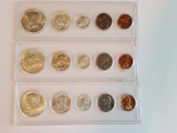 3 - 1964 Mint Sets Bright White- High MS - Whitman holders