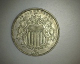 1867 Shield Nickel NR BU