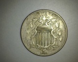 1868 Shield Nickel BU