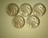 1926-1928 S-1930-1934-1935 S Buffalo Nickels XF