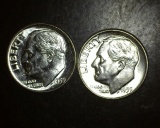 1959 P-D Lot of 2 Brilliant Uncirculated  Roosevelt Silver Dimes!