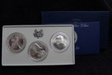 1983 P+D+S 3pc Olympic Commemorative Silver Dollar UNC Set Box & COA