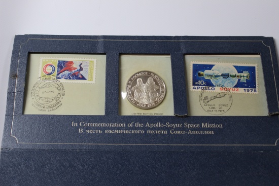 Partners In Space Silver Proof Medal & Stamps