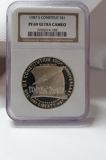1987 S Constitution Silver Dollar Proof PF69 Ultra Cameo NGC