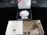 1994 US Capitol Bicentennial Silver Dollar Proof BOX & COA