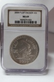 2000 Leif Ericson Silver Dollar BU Box & COA