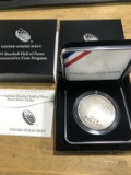 2014 Baseball Hall of Fame Commemorative Silver Dollar Proof BOX & COA