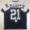 Autographed/Signed Ezekiel Elliott Dallas Thanksgiving Day Football Jersey Beckett BAS COA