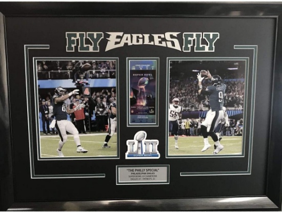 Framed Fly Eagles Fly Philly Special 8x10 Replica Ticket Display