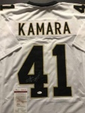 Autographed/Signed Alvin Kamara New Orleans White Football Jersey JSA COA