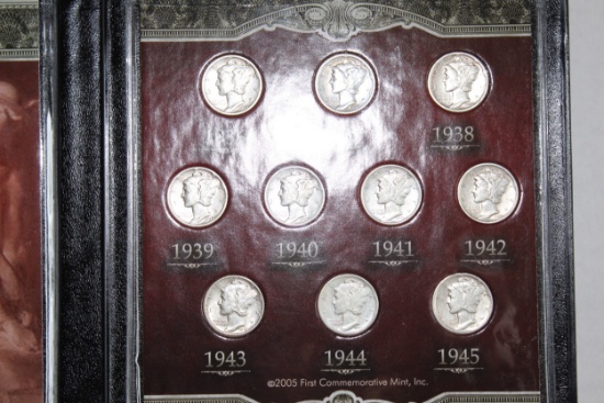 Last 10 Years of Mercury Dimes 1936-1945 Custom Holder