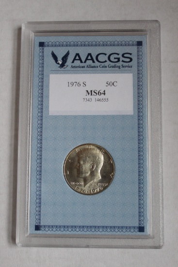 1976 S Silver Bicentennial Kennedy Half Dollar  MS 64 AACGS