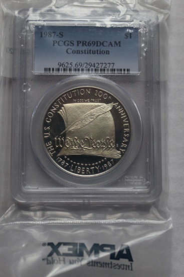 1987 S Constitution Silver Dollar PR69DCAM PCGS