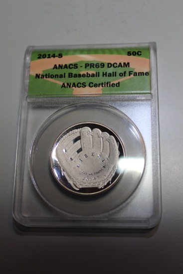 2014 Baseball Hall of Fame Commemorative Half Dollar PR69 DCAM ANACS