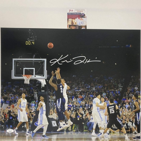 Autographed/Signed Kris Jenkins Villanova Wildcats 2016 The Shot 16x20 Basketball Photo JSA COA