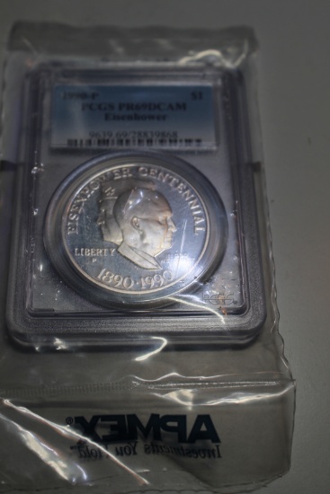 1990 P Eisenhower Silver $1 PR69DCAM PCGS