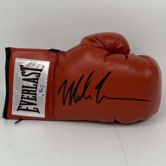 Autographed/Signed Mike Tyson Red Everlast Boxing Glove Athlete Hologram COA…
