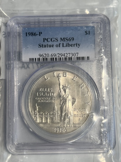 1986 P Statue of Liberty Silver  $1 MS69 PCGS