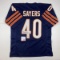 Autographed/Signed Gale Sayers Chicago Blue Football Jersey PSA/DNA COA