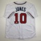 Autographed/Signed Chipper Jones Atlanta White Baseball Jersey JSA COA