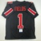 Autographed/Signed Justin Fields Ohio State Black College Football Jersey Beckett BAS COA