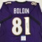 Autographed/Signed Anquan Boldin Baltimore Purple Football Jersey Beckett BAS COA