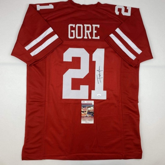Autographed/Signed Frank Gore San Francisco Red Football Jersey JSA COA
