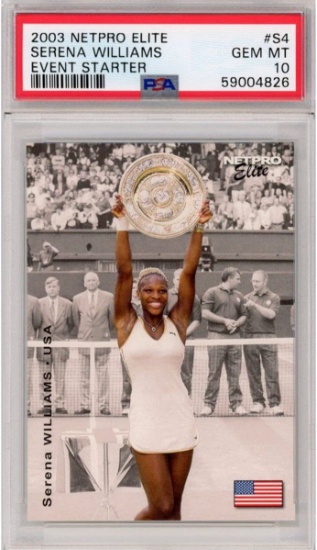 Graded 2003 Netpro Elite Serena Williams #S4 Event Starter Rookie RC Tennis Card PSA 10 Gem Mint