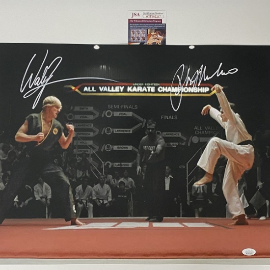 Autographed/Signed William Zabka & Ralph Macchio The Karate Kid Cobra Kai 16x20 Photo JSA COA