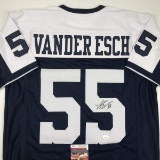 Autographed/Signed Leighton Vander Esch Dallas Thanksgiving Day Football Jersey JSA COA