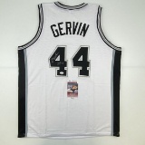 Autographed/Signed George Gervin HOF 96 San Antonio White Basketball Jersey JSA COA