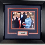 Framed President Donald Trump Facsimile Laser Engraved Signature Auto 15x16 Inauguration Photo