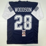 Autographed/Signed Darren Woodson Dallas Blue Football Jersey JSA COA