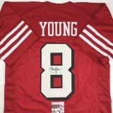 Autographed/Signed Steve Young San Francisco Red Shadow Football Jersey JSA COA