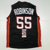 Autographed/Signed Duncan Robinson Miami Black Basketball Jersey JSA COA