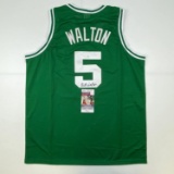 Autographed/Signed Bill Walton Boston Green Basketball Jersey JSA COA