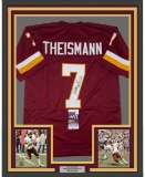 Framed Autographed/Signed Joe Theismann 83 MVP 33x42 Washington Burgundy Football Jersey JSA COA