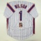 Autographed/Signed Mookie Wilson New York Pinstripe Baseball Jersey JSA COA