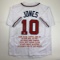 Autographed/Signed Chipper Jones Atlanta White Stat Baseball Jersey JSA COA
