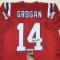 Autographed/Signed Steve Grogan New England Red Football Jersey JSA COA