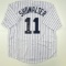 Autographed/Signed Buck Showalter New York Pinstripe Baseball Jersey MLB COA