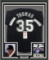 Framed Autographed/Signed Frank Thomas 33x42 Chicago Black Baseball Jersey JSA COA
