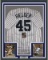 Framed Autographed/Signed Cecil Fielder 33x42 New York Pinstripe Baseball Jersey JSA COA