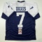 Autographed/Signed Trevon Diggs Dallas Thanksgiving Day Football Jersey JSA COA