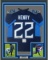 Framed Autographed/Signed Derrick Henry 33x42 Tennessee Dark Blue Football Jersey Beckett BAS COA
