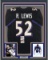Framed Autographed/Signed Ray Lewis 33x42 Baltimore Black Football Jersey JSA COA
