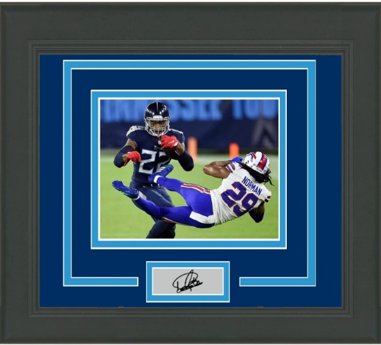 Framed Derrick Henry Facsimile Laser Engraved Signature Auto Tennessee Titans 15x16 Football Photo